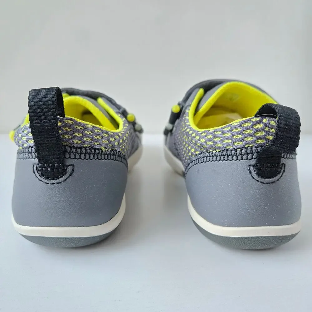 Plae NEW Kids TY Eco Poly Sneaker Shoes Gray Yellow Size US 1 EU 32 Unisex - Picture 9 of 14